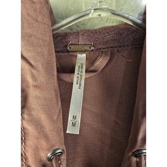 FREE PEOPLE Magpie Oversized Jacket L $248 Lace Sleeves Boho - Picture 3 of 9